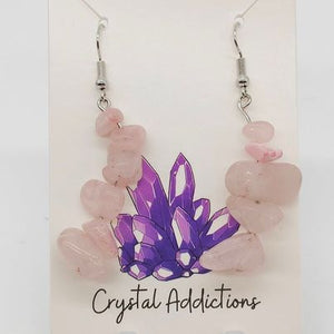 Rose Quartz Chip Earrings