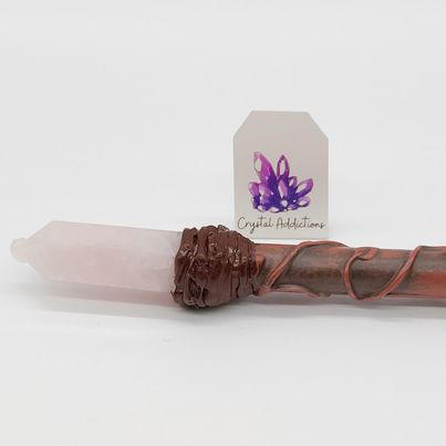 Rose Quartz Crystal Wand # 158