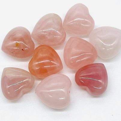 Rose Quartz Puffy Mini Hearts