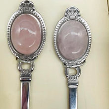 Load image into Gallery viewer, Rose Quartz Spoon &amp; Fork Gift Set
