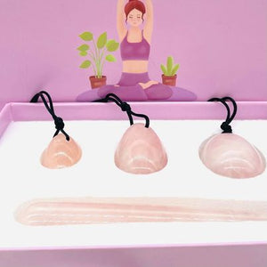 Rose Quartz Yoni Eggs + Massager Set