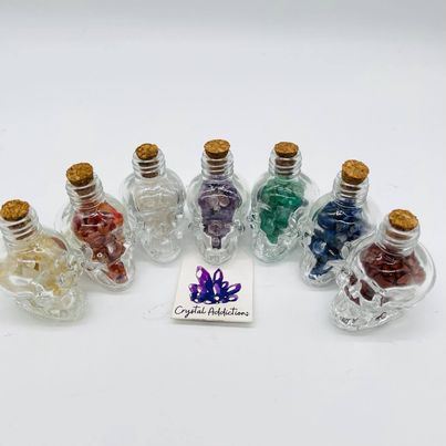 Glass Skull Chip Bottles