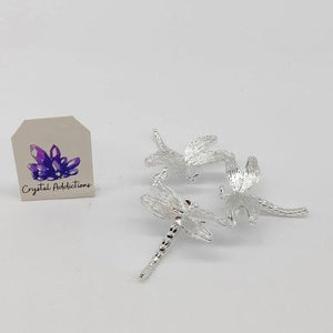 Silver Dragonfly Sphere Holder