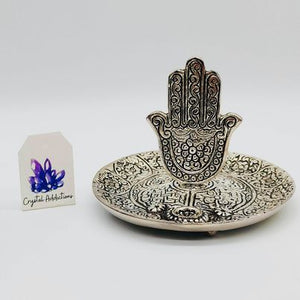 Silver Hamsa Hand Incense Holder
