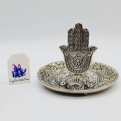 Silver Hamsa Hand Incense Holder