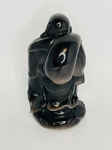 Silver Sheen Obsidian Buddha #112