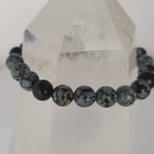 Load image into Gallery viewer, Snowflake Obsidian Bracelet
