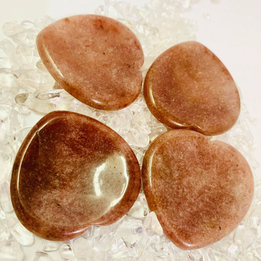 Strawberry Quartz Heart Thumbstone