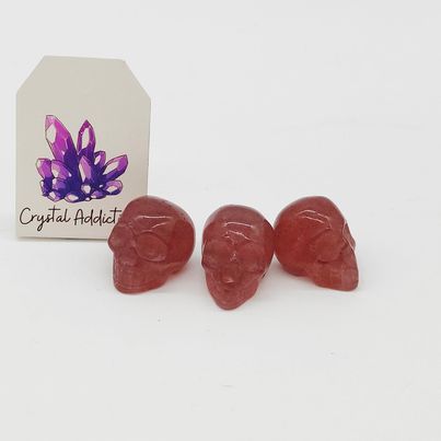 Strawberry Quartz Mini Skulls