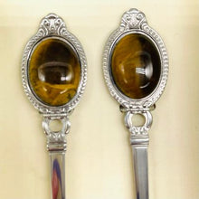 Load image into Gallery viewer, Tiger Eye Spoon &amp; Fork Gift Set
