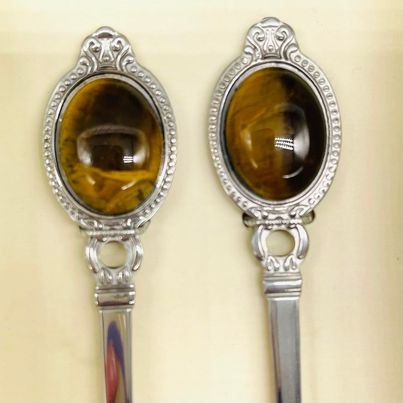 Tiger Eye Spoon & Fork Gift Set