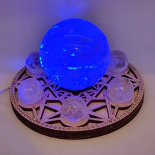 Load image into Gallery viewer, Wooden Light Up USB Sphere Stand
