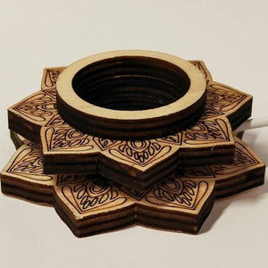 Wooden Lotus USB light up Sphere Holder Small