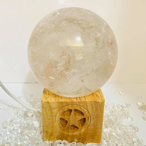 Star Wooden USB Light Stand Round