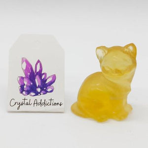 Yellow Fluorite Cat # 100