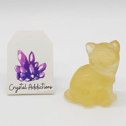 Yellow Fluorite Cat # 38