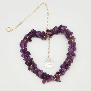 Amethyst Heart Chip Hangers