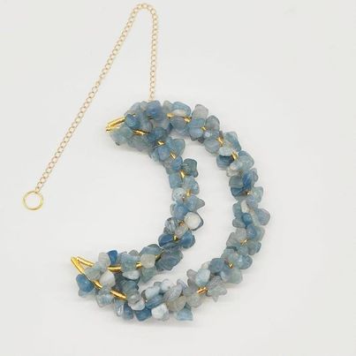 Aquamarine Moon Chip Hangers