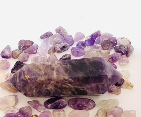 Chevron Amethyst Double Terminated Point #58