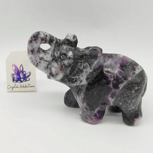 Purple Fluorite Druzy Elephant # 23