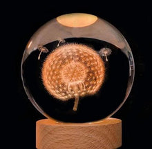 Load image into Gallery viewer, Glass Etched Spheres + USB Light Up Stand (7 variants)
