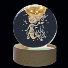 Load image into Gallery viewer, Glass Etched Spheres + USB Light Up Stand (7 variants)
