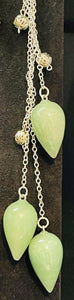 Long Silver Pendulums Green Aventurine