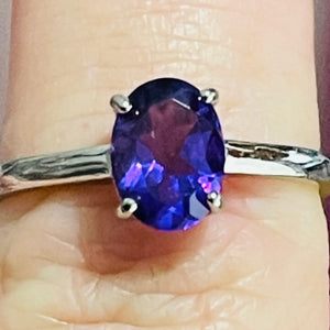 Amethyst Adjustable Silver Ring