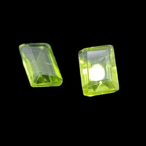 Peridot Emerald Cut Gemstone x2