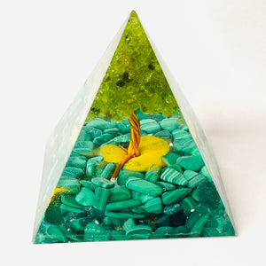 Orgone Resin Chip Pyramid #128