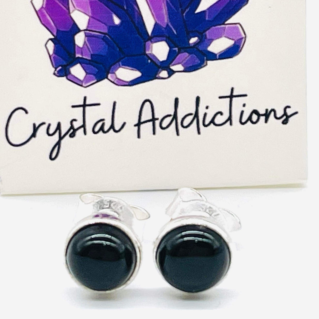 Black Onyx Sterling Silver Stud Earring