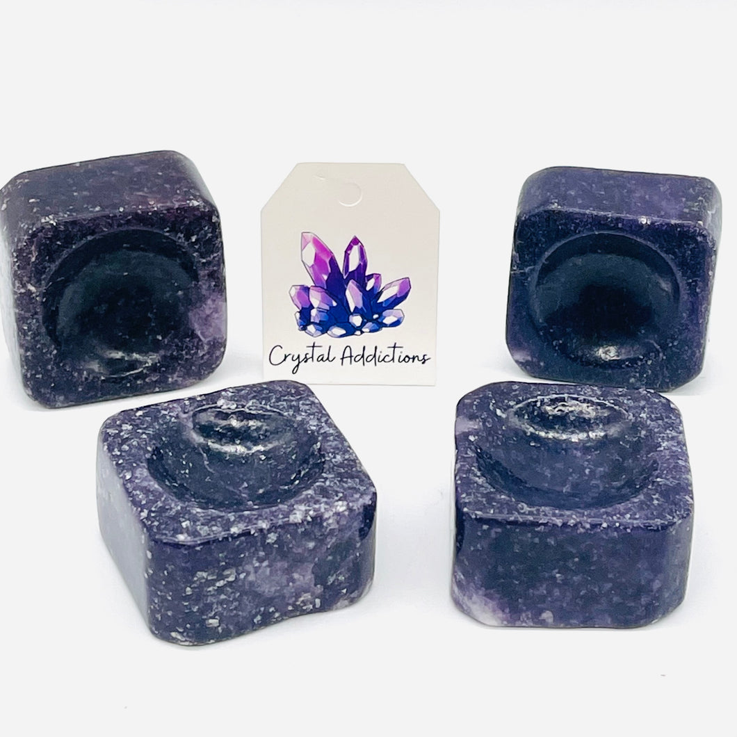 Lepidolite Medium Square Sphere Stands