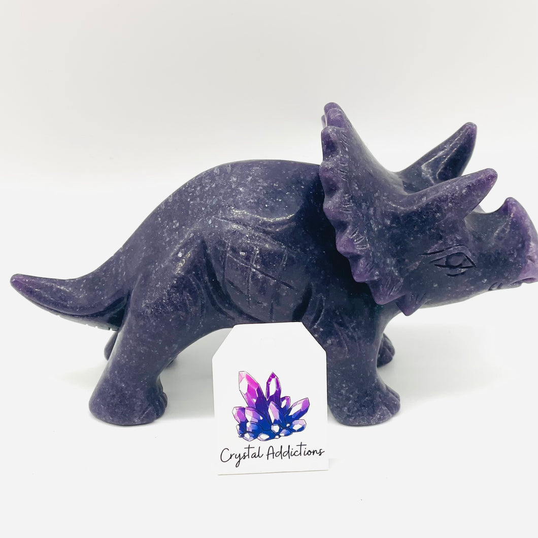 Lepidolite Large Triceratops Dinosaur # 8