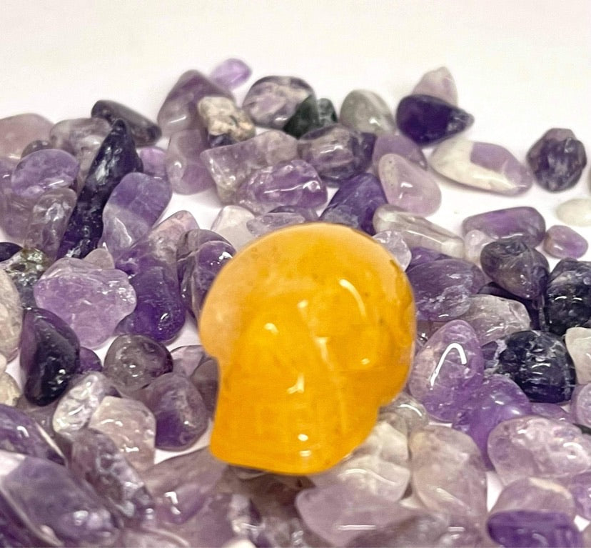 Orange Calcite Mini Skulls