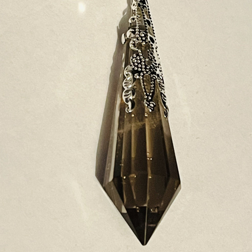 Long Silver Pendulum Smoky Quartz