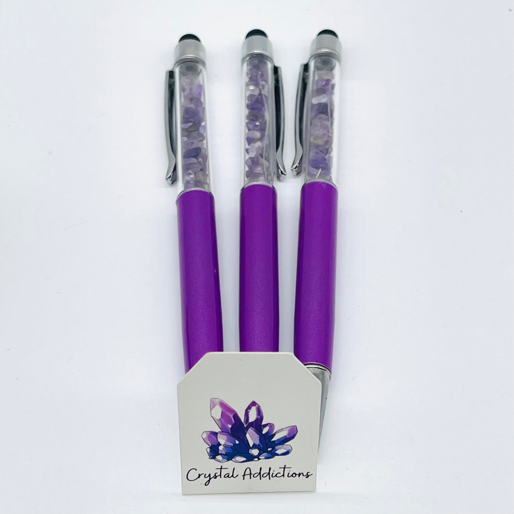 Amethyst Stylus Chip Pen - Purple