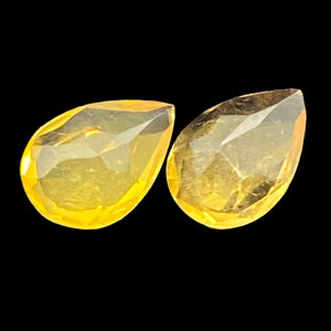 Citrine Pear Cut Gemstones x2