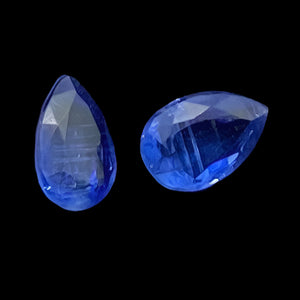 Blue Sapphire Pear Cut Gemstone x2