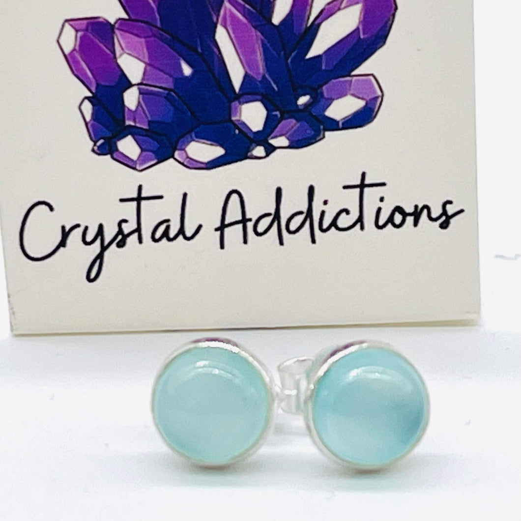 Aquamarine Sterling Silver Stud Earring