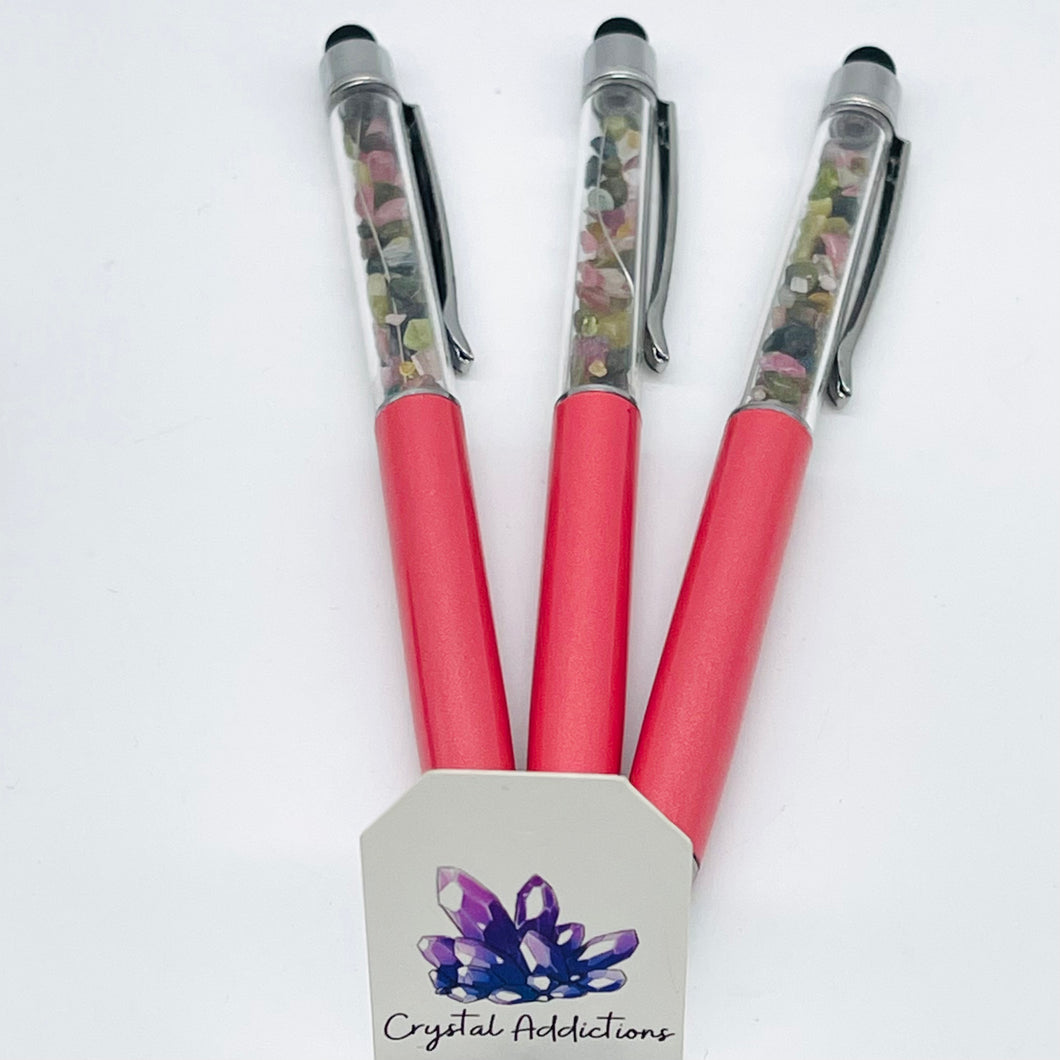 Watermelon Tourmaline Stylus Chip Pen - Yellow