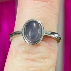 Iolite Adjustable Silver Ring