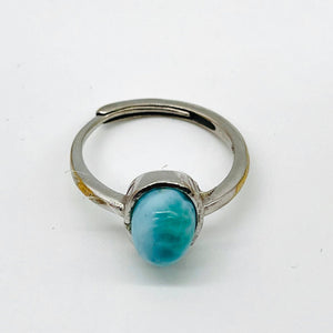 Larimar Adjustable Sterling Silver Ring # 176