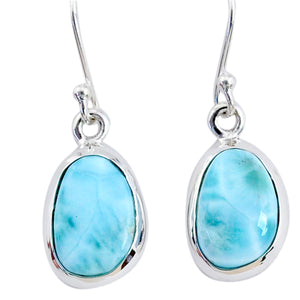 Larimar Handmade Dangle Earrings # 46