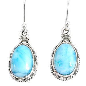 Larimar Handmade Dangle Earrings # 31