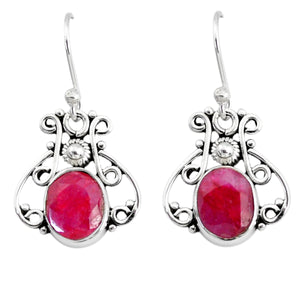 Ruby Silver Handmade Earrings # 181