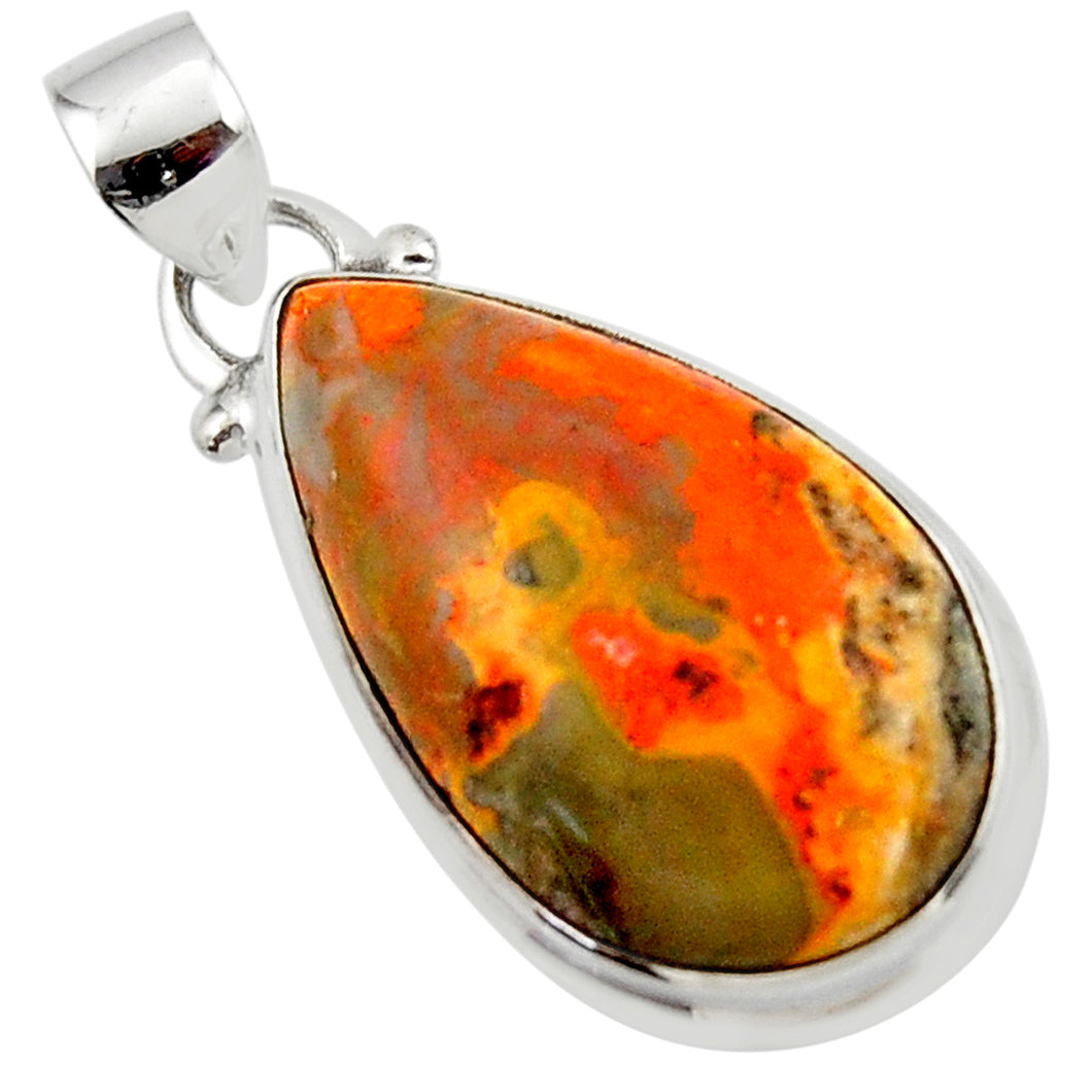 Bumblebee Jasper Sterling Silver Pendant # 124