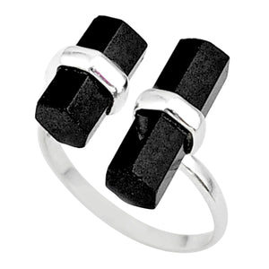 Black Onyx Adjustable Ring # 156