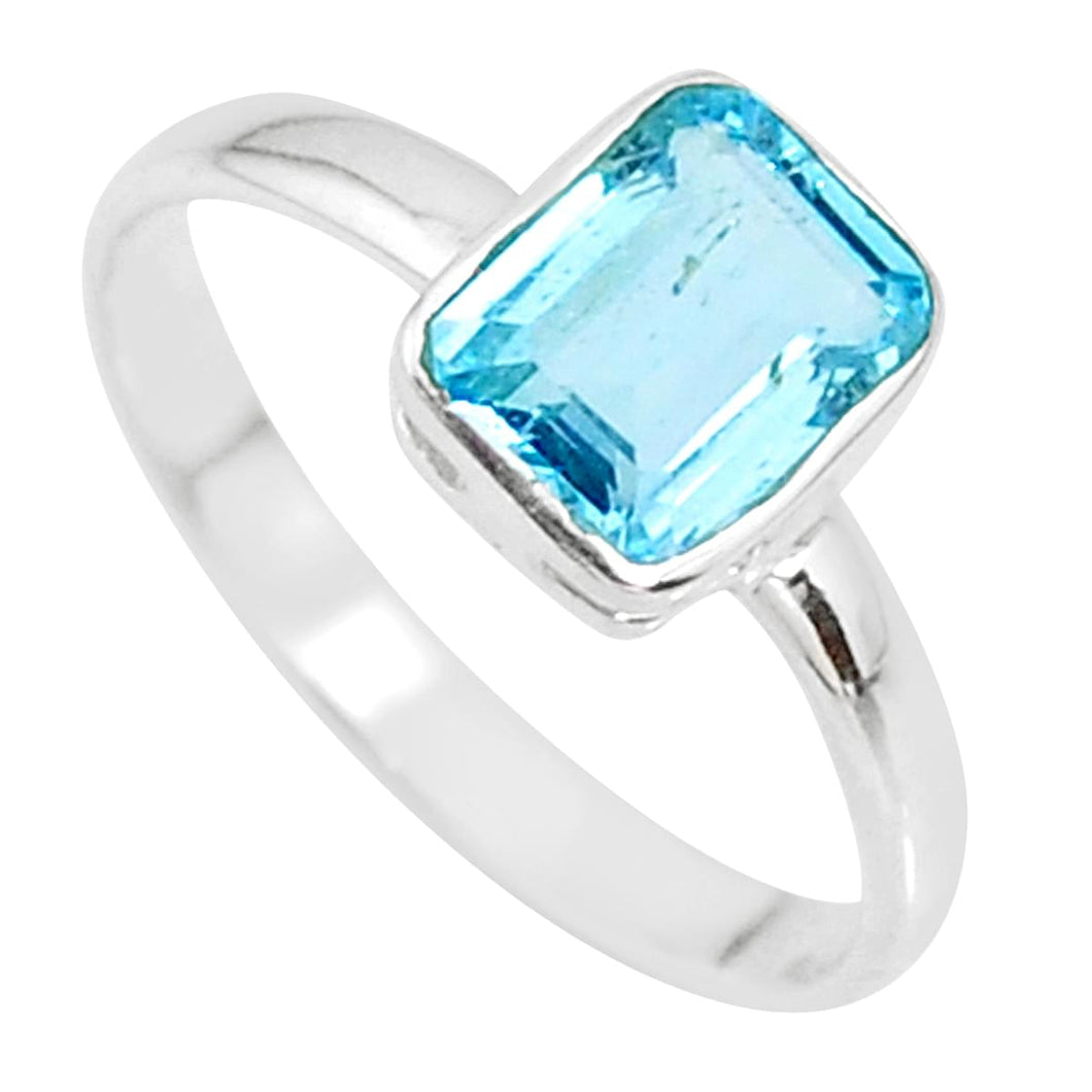 Blue Topaz Octagon Ring # 68