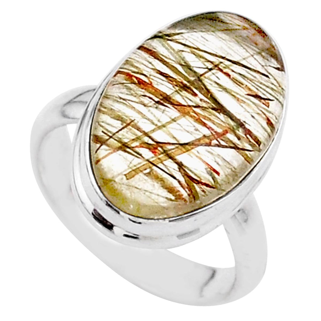 Golden Tourmaline Rutile Ring # 12