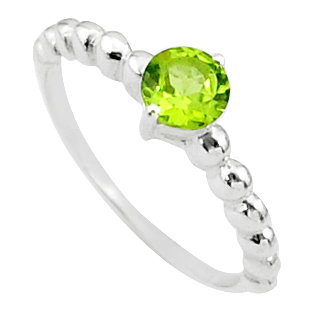 Green Peridot Sterling Silver Ring #180